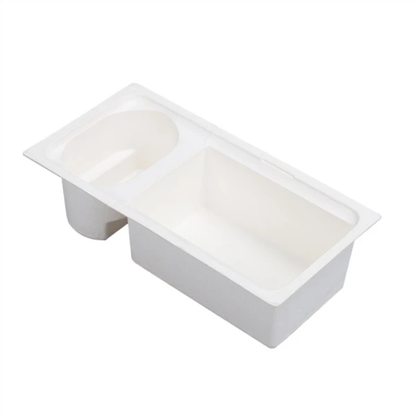 Pacáistiú Laíon Bagasse Siúcra In-bhithdhíghrádaithe Moulded Saincheaptha